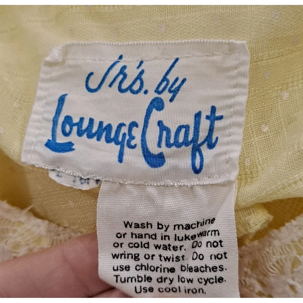 Vintage Yellow Two‎ Piece Jr's Lounge Craft Full Lenth Dress 70's Boho